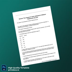 USA United Bank Bank Statement Template in Word and PDF formats