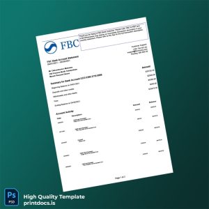 USA Varo Bank Statement Template in Word and PDF formats