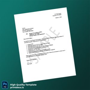 Printable USCIS Employment Verification Letter Template (Word & PDF) Image Preview - PrintDocs