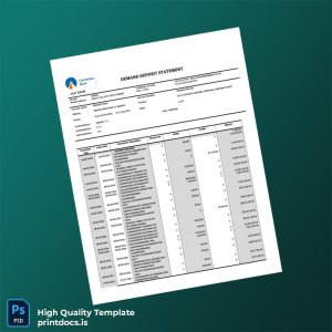 Uganda 32111 Savings General Personal Ordinary UGX Bank Statement Template in Word and PDF formats