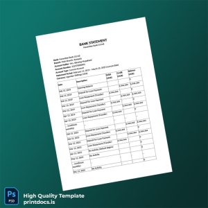 Uganda Harambee Bank Statement Template in Word and PDF formats