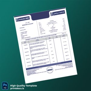 United Arab Emirates Emirates NBD Bank Statement Template in Word and PDF formats