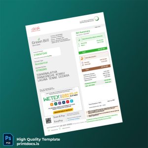 United Arab Emirates Government Of Dubai Editable Utility Bill Template in Word and PDF formats