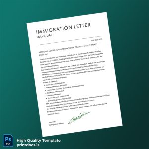 Printable United Arab Emirates Marina Mall Employment Verification Letter Template (Word & PDF) Image Preview - PrintDocs