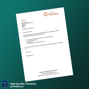 Printable United Kingdom Always Flourishing Employment Verification Letter Template (Word & PDF) Image Preview - PrintDocs