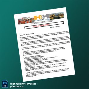 Printable United Kingdom H H Contractors Ltd Employment Verification Letter Template (Word & PDF) Image Preview - PrintDocs