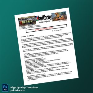 Printable United Kingdom Keltbray Group Employment Verification Letter Template (Word & PDF) Image Preview - PrintDocs