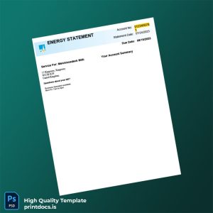 United Kingdom PG E Editable Utility Bill Template in Word and PDF formats