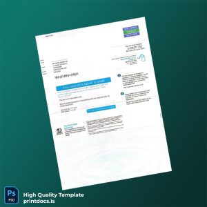 United Kingdom Severn Trent Water Editable Utility Bill Template in Word and PDF formats