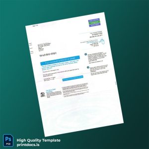 United Kingdom Severn Trent Water Editable Water Bill Template in Word and PDF formats