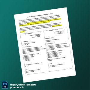 Printable United States ABC Computer Corporation Employment Verification Letter Template (Word & PDF) Image Preview - PrintDocs