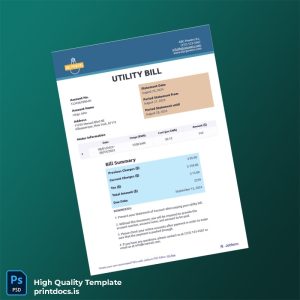 United States ABC Powers Inc Editable Utility Bill Template in Word and PDF formats