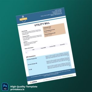 United States ACME Company Editable Utility Bill Template in Word and PDF formats