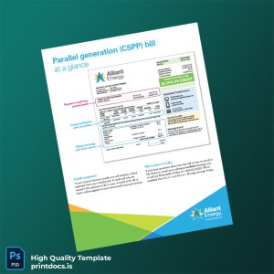 United States Alliant Energy Editable Utility Bill Template in Word and PDF formats