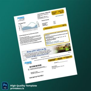 United States Atmos Energy Editable Utility Bill Template in Word and PDF formats