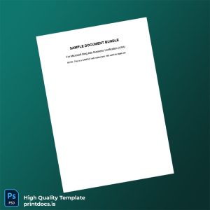 United States BingAds Editable Verification Document Template in Word and PDF formats