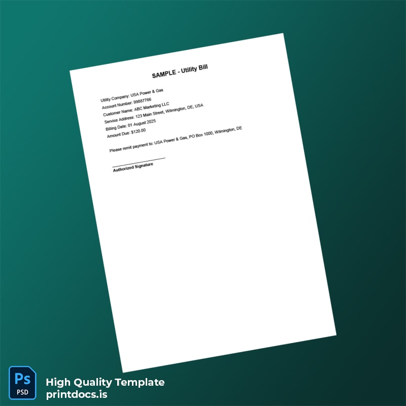 United States BingAds Editable Verification Document Template in Word and PDF formats page 4