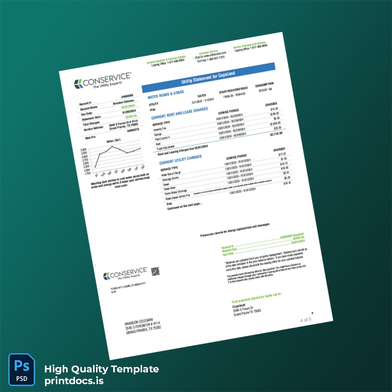 United States Brandon Coleman Editable Credit Report Template in Word and PDF formats page 4