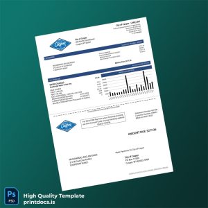 United States City Of Casper Editable Water Bill Template in Word and PDF formats
