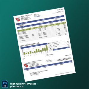 United States City Of Wauwatosa Water Utility Editable Utility Bill Template in Word and PDF formats