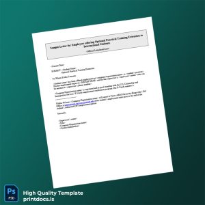 Printable United States Company_Organization Name Employment Verification Letter Template (Word & PDF) Image Preview - PrintDocs