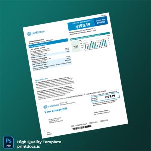 United States Con Edison Editable Electricity Bill Template in Word and PDF formats