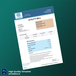 United States Con Edison Editable Utility Bill Template in Word and PDF formats