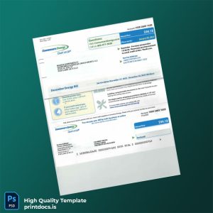 United States Consumers Energy Editable Utility Bill Template in Word and PDF formats
