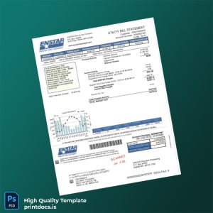 United States ENSTAR Natural Gas Company Editable Gas Bill Template in Word and PDF formats