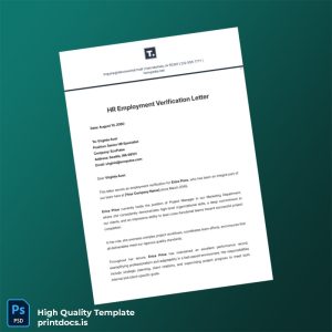 Printable United States EcoPulse Employment Verification Letter Template (Word & PDF) Image Preview - PrintDocs