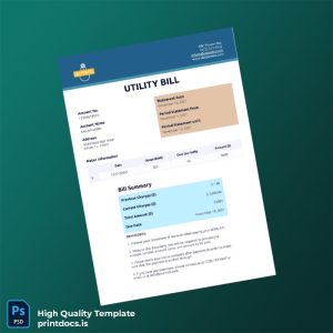 United States Editable Utility Bill Template in Word and PDF formats