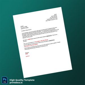 United States Equifax Editable Credit Report Dispute Letter Template in Word and PDF formats