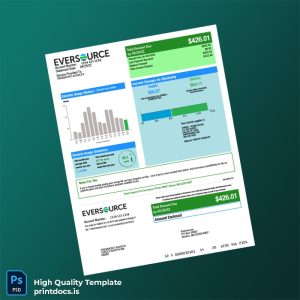 United States Eversource Editable Electricity Bill Template in Word and PDF formats