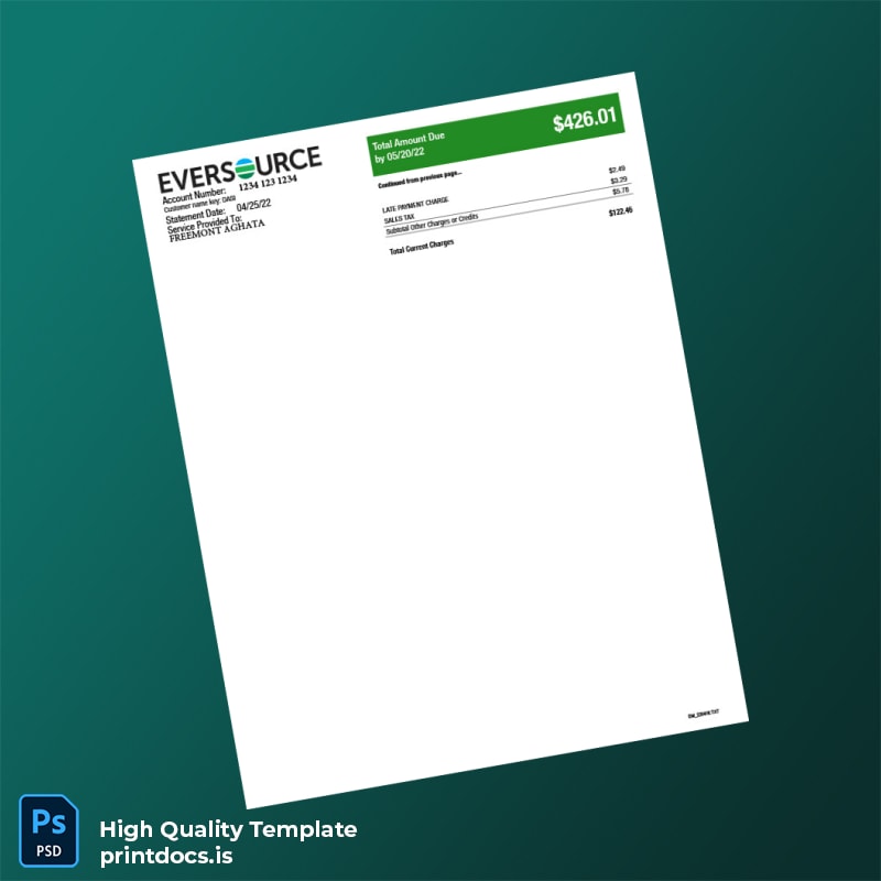 United States Eversource Editable Electricity Bill Template in Word and PDF formats page 3