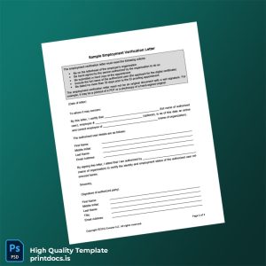 Printable United States Exostar LLC Employment Verification Letter Template (Word & PDF) Image Preview - PrintDocs