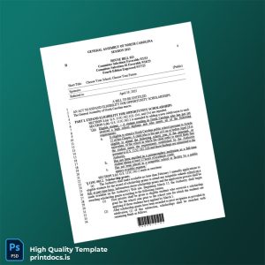 United States General Assembly Of North Carolina Editable House Bill Template in Word and PDF formats