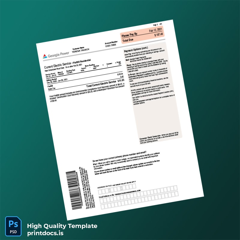 United States Georgia Power Editable Disconnect Notice Template in Word and PDF formats page 2