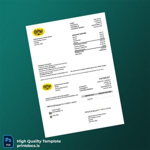 United States Holland Board Of Public Works Editable Utility Bill Template in Word and PDF formats