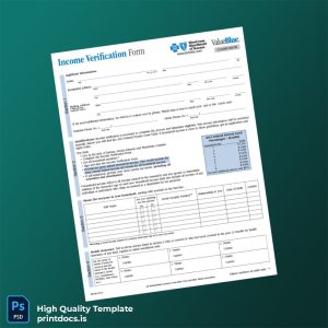 Printable United States Income Verification Letter Template (Word & PDF) Image Preview - PrintDocs