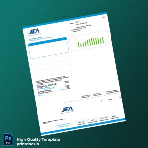 United States JEA Editable Electricity Bill Template in Word and PDF formats