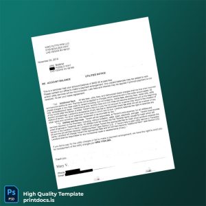 United States King Futt S PFM Editable Utility Bill Template in Word and PDF formats