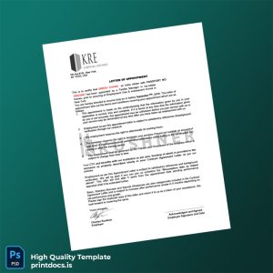 Printable United States Kushner Real Estate Group Employment Verification Letter Template (Word & PDF) Image Preview - PrintDocs