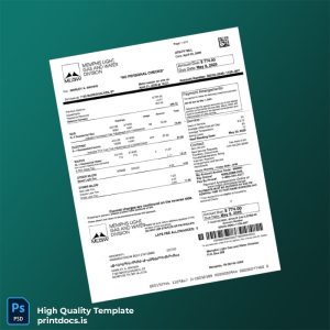 United States Memphis Light Gas And Water Division Editable Utility Bill Template in Word and PDF formats