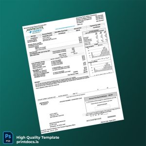 United States Minnesota Energy Resources Corporation Editable Utility Bill Template in Word and PDF formats