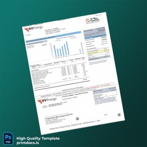 United States NV Energy Editable Utility Bill Template in Word and PDF formats