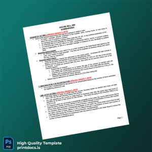 United States North Carolina General Assembly Editable Voting Inion Summary Template in Word and PDF formats