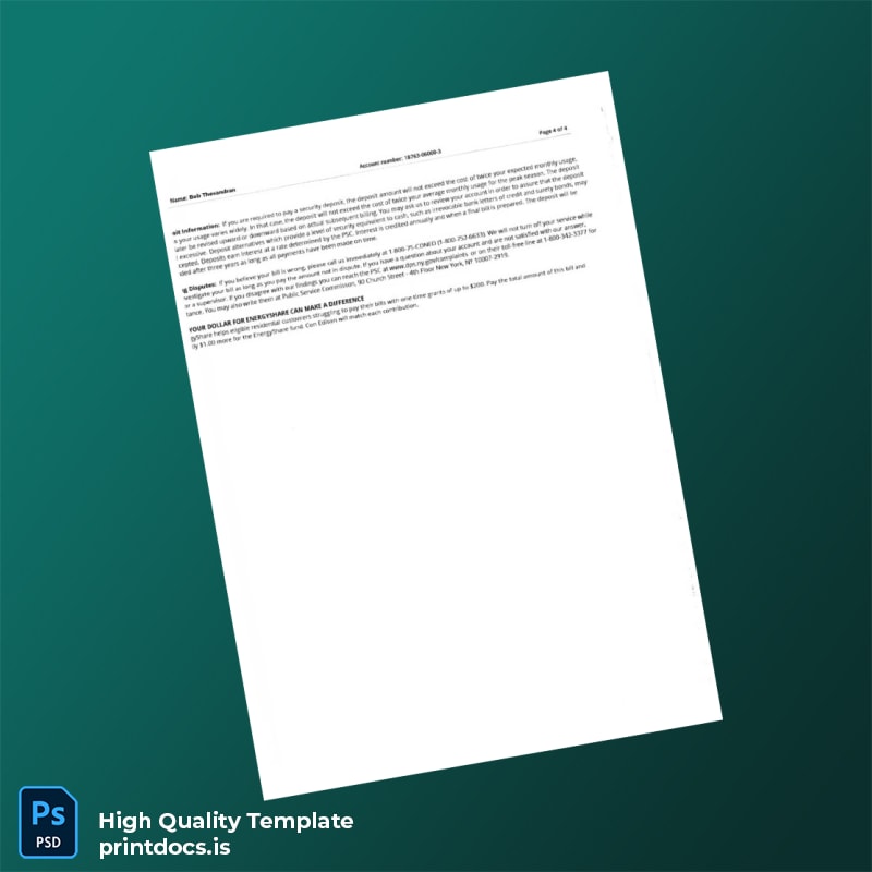 United States Not Specified Editable Utility Bill Template in Word and PDF formats page 4