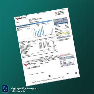 United States Nvenergy Editable Utility Bill Template in Word and PDF formats