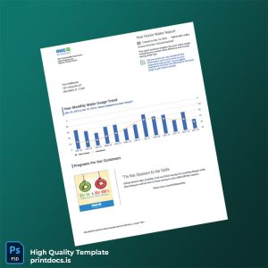 United States OUC Editable Water Bill Template in Word and PDF formats