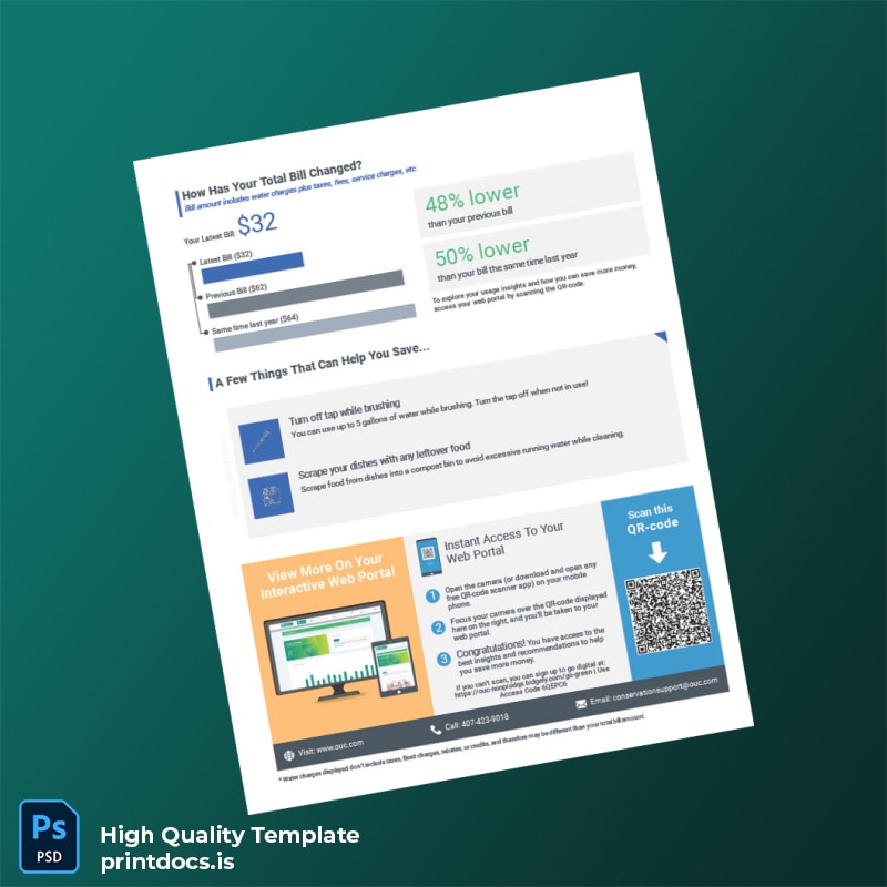 United States OUC Editable Water Bill Template in Word and PDF formats page 2